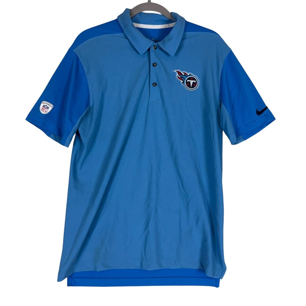 Tennessee Titans Shirt Mens Medium Blue NFL Football Nike Dri Fit Polo Top